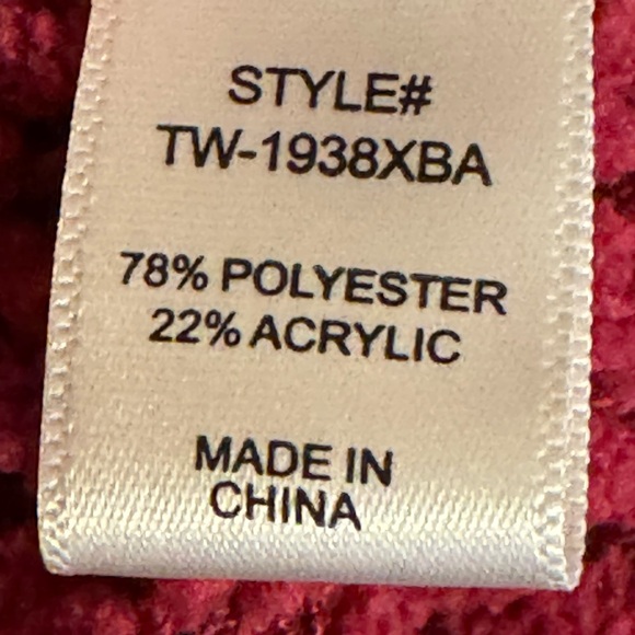 NWOT Zenana popcorn knit open front cardigan, size 1X, color is magenta - Picture 4 of 11